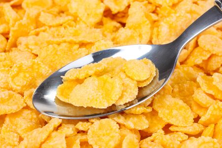 tasty cornflakes in spoon