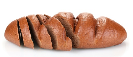 rye sliced bread isolated on white