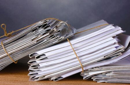 many folders and on gray backgroundの写真素材