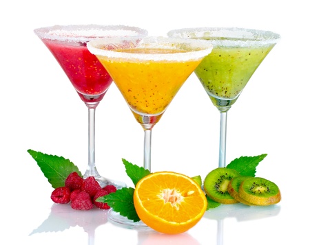 Delicious fruit smoothies and fruit isolated on white Delicious fruit smoothies and fruit isolated on white