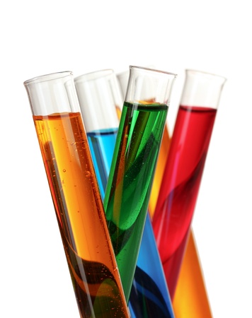 test tubes in laboratory isolated on white test tubes in laboratory isolated on white