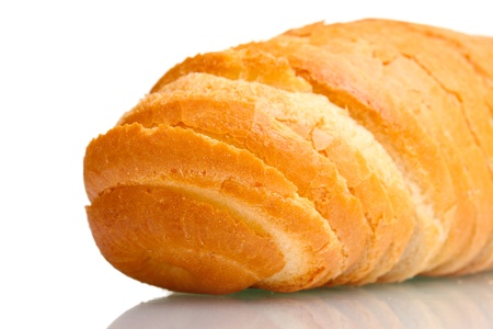 tasty sliced â€‹â€‹white bread isolated on white