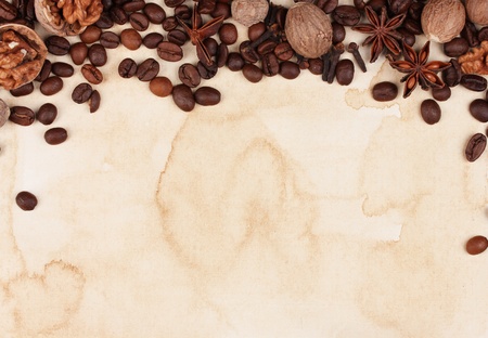 old paper for recipes and spicesの写真素材