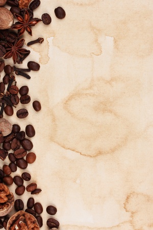 old paper for recipes and spicesの写真素材