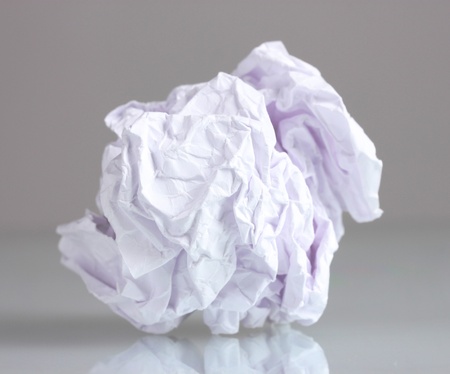 paper ball isolated on whiteの写真素材