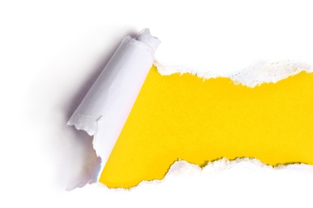 Torn paper with yellow background