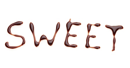 Inscription sweet isolated on whiteの写真素材