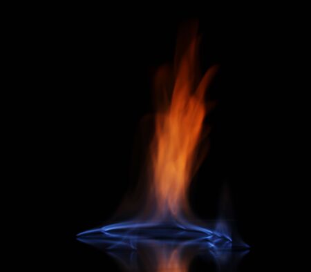 beautiful fire on a black backgroundの写真素材
