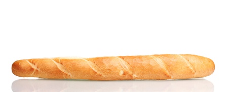 delicious baguette isolated on whiteの写真素材