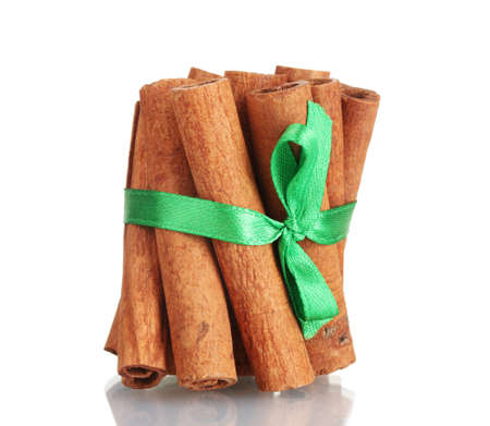 Cinnamon sticks isolated on white