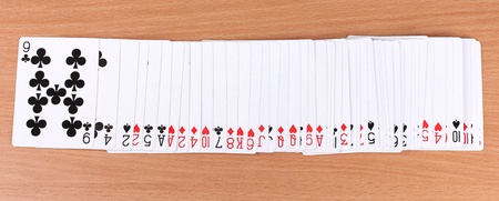 Cards on wooden background