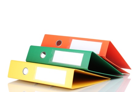 Office folders isolated on whiteの写真素材