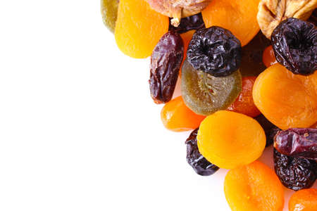 Dried fruits isolated on white