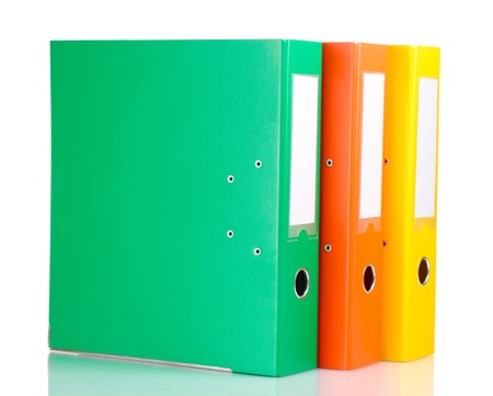 Office folders isolated on whiteの写真素材
