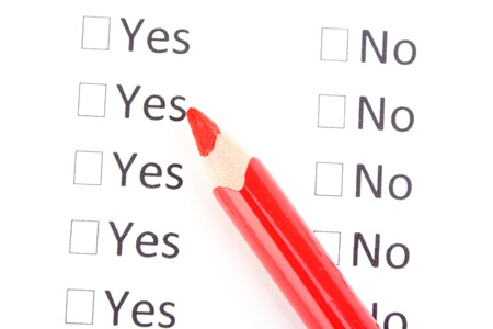 Yes or no cheklist close-upの写真素材