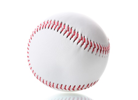 Baseball ball isolated on whiteの写真素材