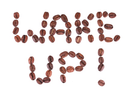 Composition of coffee beans. Wake up.
