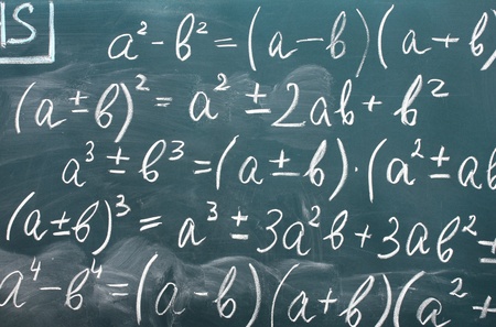 Math formulas written on the deskの写真素材