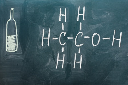 Chemical formulas on the blackboardの写真素材