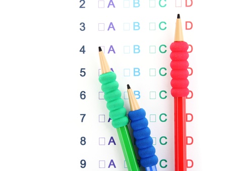 A, B, C, D test close-up