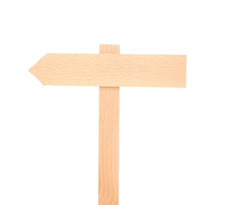 Wooden signboard isolated on whiteの写真素材