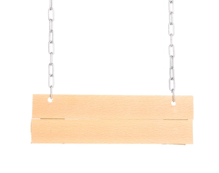 Wooden signboard isolated on whiteの写真素材