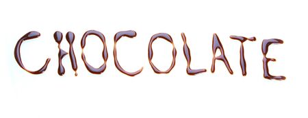 Inscription chocolate isolated on white