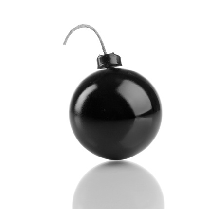 Cartoon style bomb isolated on white