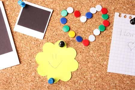 Cork board with notes
