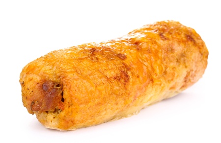 Tasty meat cutlet isolated on whiteの写真素材