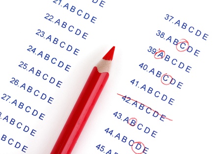 Answers to test questions close-upの写真素材