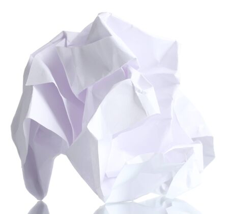paper ball isolated on whiteの写真素材