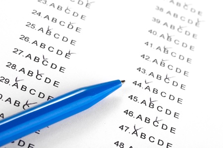 Answers to test questions close-upの写真素材