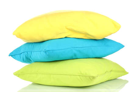 Bright color pillows isolated on white