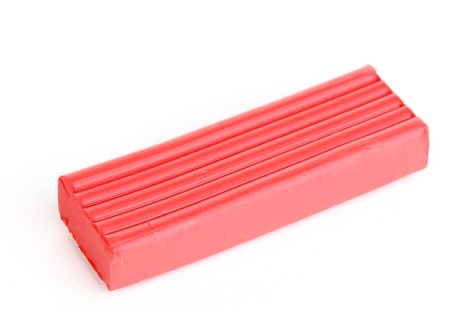 Children bright plasticine isolated on whiteの写真素材