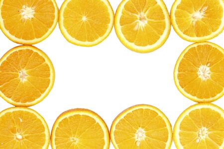 Oranges close up isolated on white