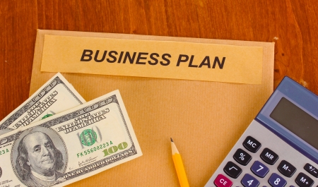 Paper folder with the words business
