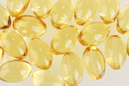 pellets of fish oil close-up