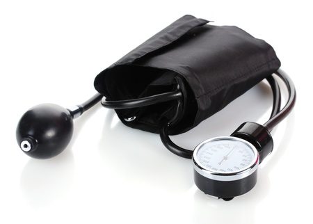 Black tonometer isolated on whiteの写真素材