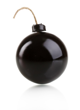 Cartoon style bomb isolated on whiteの写真素材