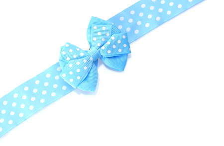 beautiful blue bow and ribbon isolated on white
の写真素材