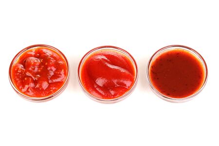 various sauces isolated on white