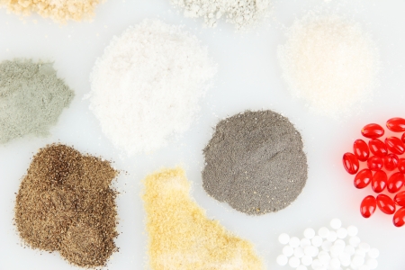 Nutritional supplements close-upの写真素材