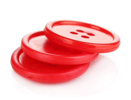 Colorful sewing buttons isolated on whiteの写真素材