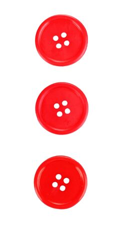 Colorful sewing buttons isolated on whiteの写真素材