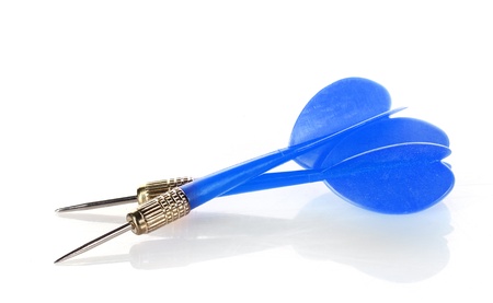 two darts isolated on whiteの写真素材