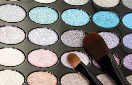 shadow kit with brushes for make-upの写真素材