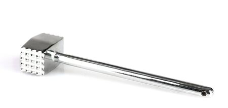 metal meat hammer isolated on white close-upの写真素材