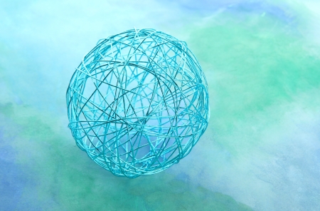 beautiful decorative ball, on blue backgroundの写真素材