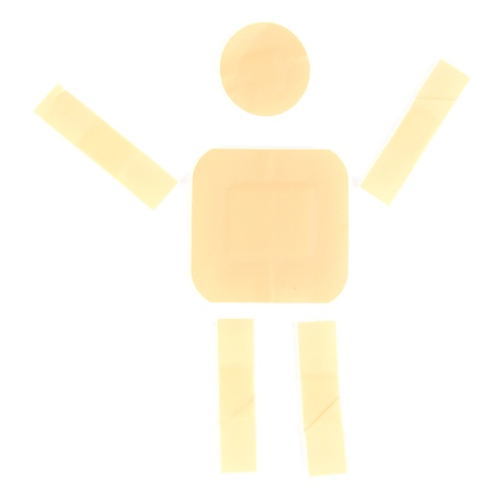 Medical patches isolated on whiteの写真素材